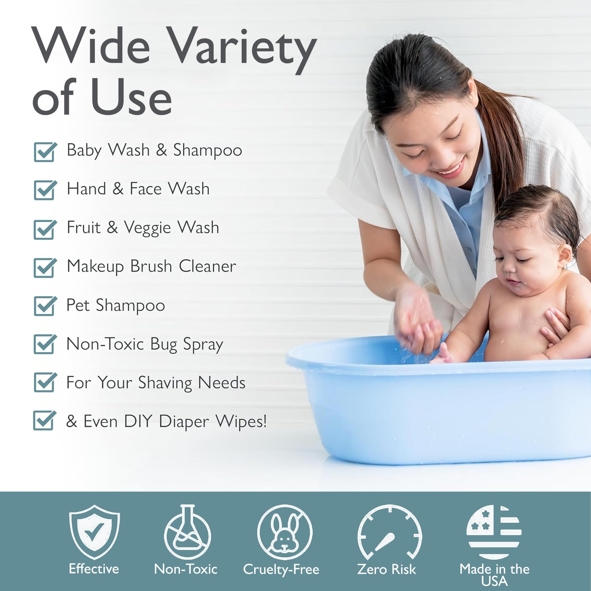 SoCal Suds & Company Gentle Botanical Baby Wash for Sensitive Skin - 2-in-1 Organic Foaming Shampoo & Body Wash - Clean Natural Nourishing Castile Soap Ingredients - Fragrance Free, 6 oz (Pack of 2)