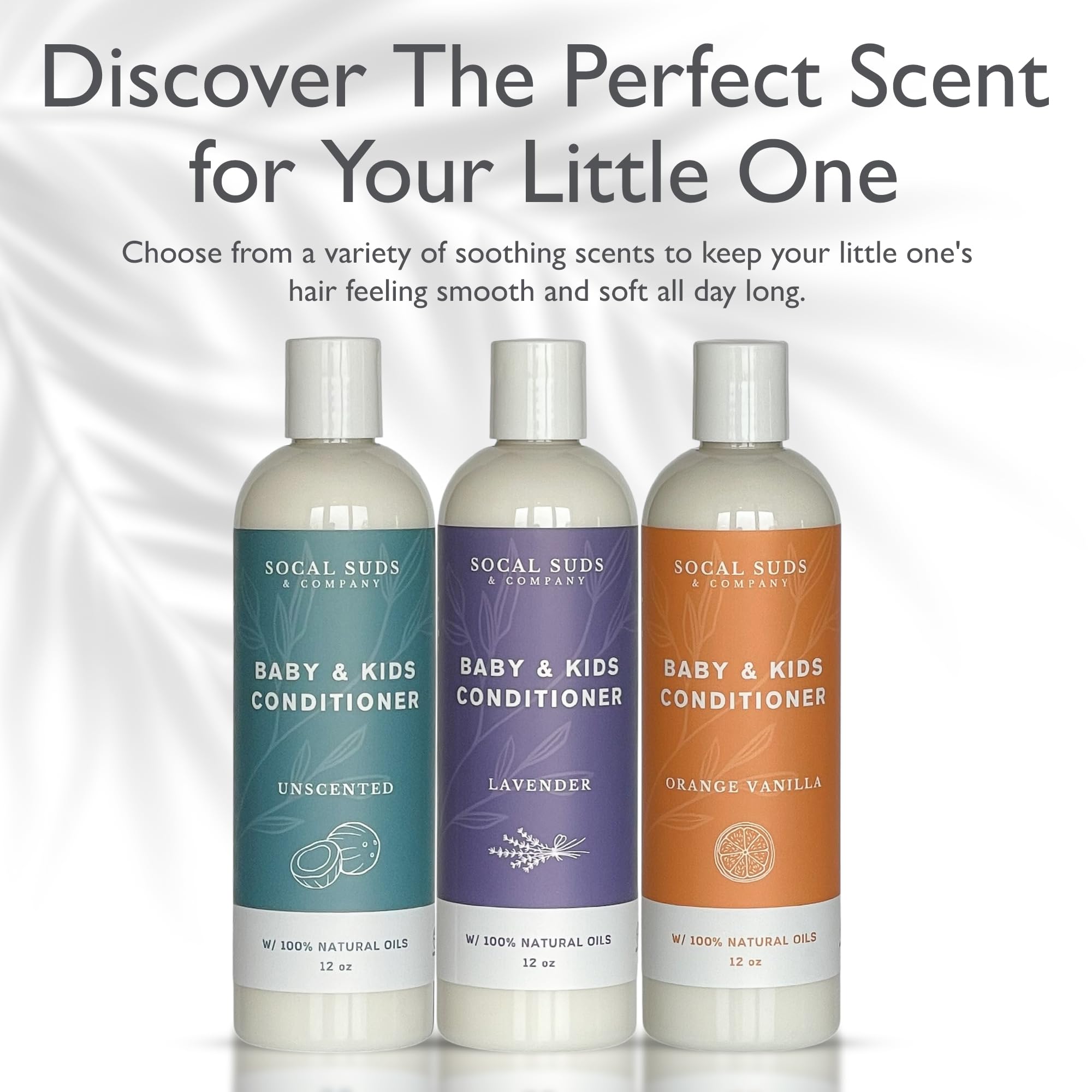 SoCal Suds & Company Organic Baby & Kids Conditioner - Moisture Baby Hair Conditioner - Gentle Natural Vitamin Rich Ingredient Organic Oils for Babies and Kids Sensitive Scalp - Orange Vanilla 12oz