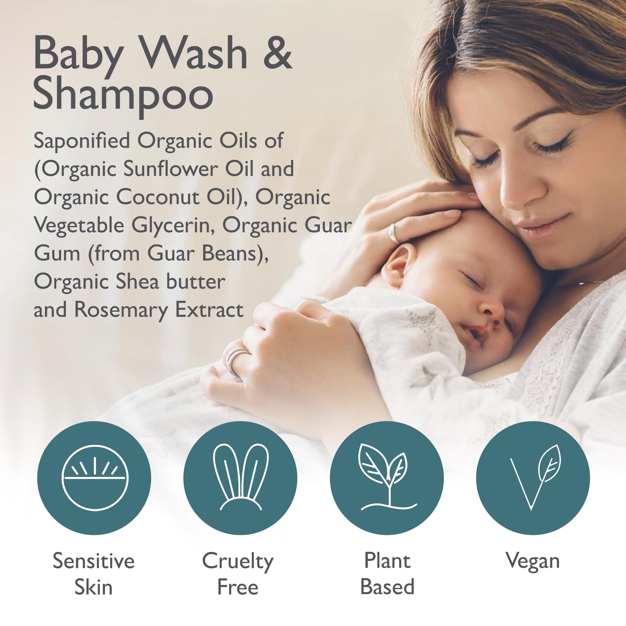 SoCal Suds & Company Baby Body Wash & Shampoo - Shea Moisture for Sensitive Skin - Fragrance Free Hair & Body Soap - Gentle Bath Products for Toddlers & Babies - 2 Pack Fragrance Free12oz Bottles