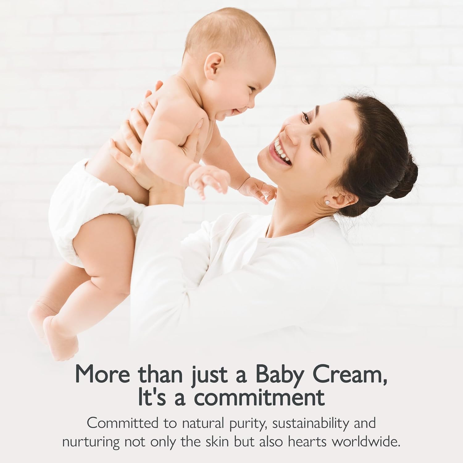 Natural & Organic Baby Cream - Gentle Moisturizing Cream for Infant Skin, Nourishing with Aloe, Shea Butter & Coconut Oil, Tender Newborn Skincare - Fragrance Free, 8oz