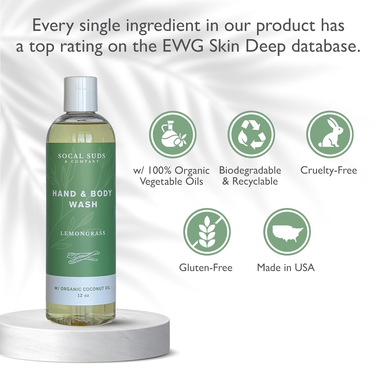 12oz Organic Hand & Body Wash- Lemongrass- 2 Pack