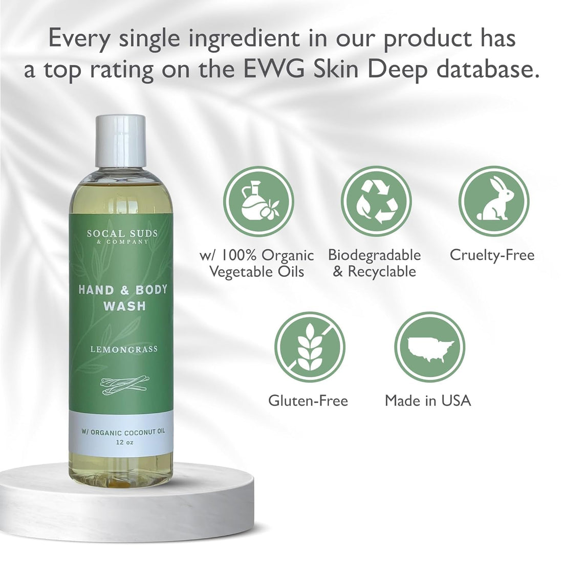 SoCal Suds &amp; Company 12oz Organic Hand &amp; Body Wash- Lemongrass- 2 Pack