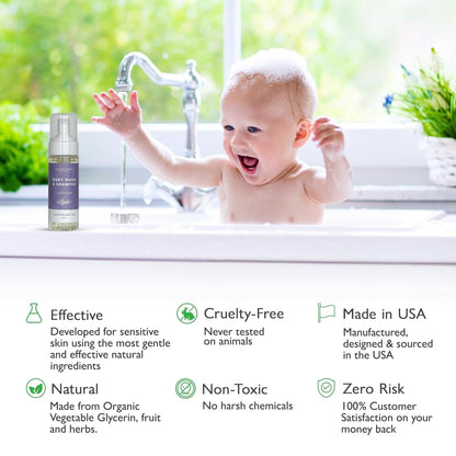 SoCal Suds &amp; Company Organic Foaming Baby Wash &amp; Shampoo - Gentle Cleansing Newborn Body &amp; Hair Soap for Sensitive Skin - Clean Natural Soothing Ingredients - Lavender, 6oz, 2-Pack