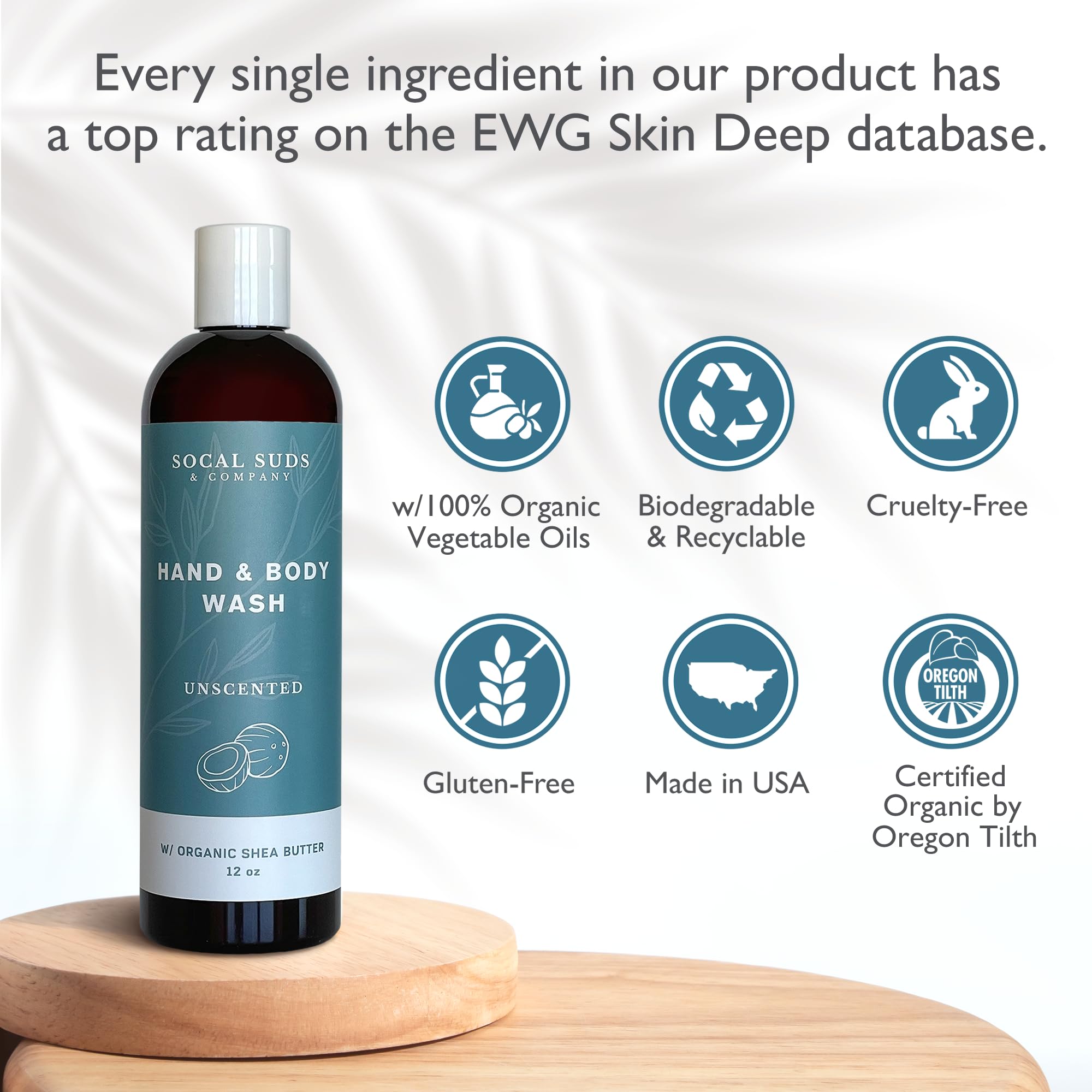 12oz Organic Shea Butter Hand & Body Wash - Fragrance Free - 2 Pack