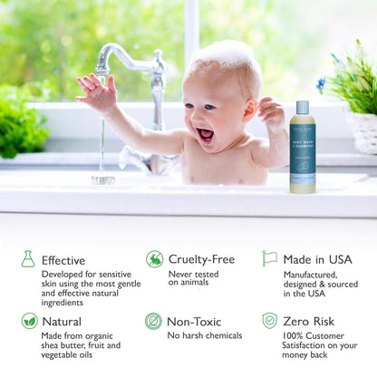 SoCal Suds &amp; Company Baby Body Wash &amp; Shampoo - Shea Moisture for Sensitive Skin - Fragrance Free Hair &amp; Body Soap - Gentle Bath Products for Toddlers &amp; Babies - 2 Pack Fragrance Free12oz Bottles