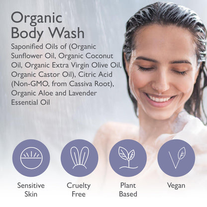 SoCal Suds &amp; Company Baby Shampoo &amp; Body Wash, 2-in-1 Organic Gel - Gentle Castile Soap with Vitamin-Infused Oils &amp; Botanicals - Natural Care for Sensitive Skin Hypoallergenic - 12oz Lavender 2-Pack