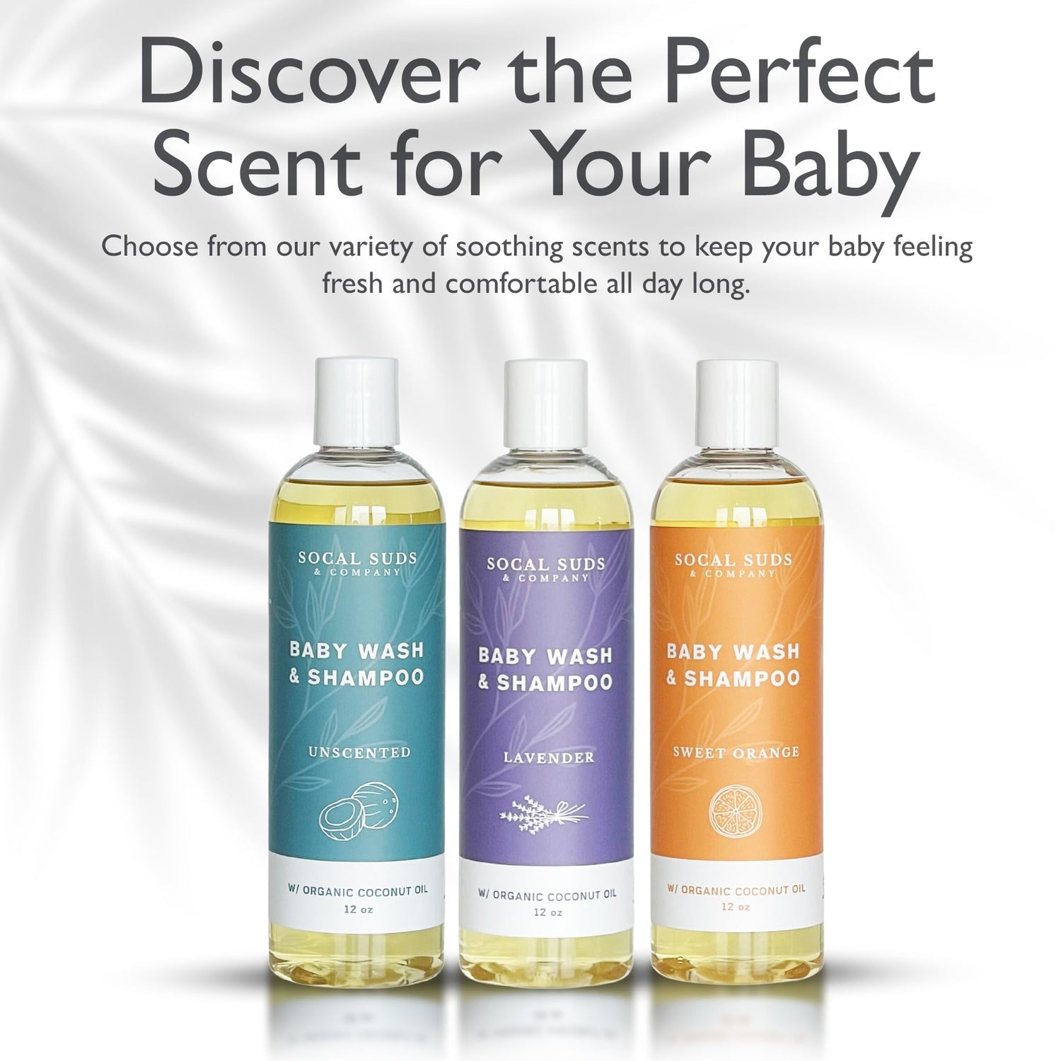 SoCal Suds &amp; Company Baby Shampoo &amp; Body Wash 2 in 1 Organic Gel - Gentle Castile Soap with Vitamin Infused Oils &amp; Botanicals for Sensitive Skin &amp; Body Hypoallergenic, 12oz Fragrance Free