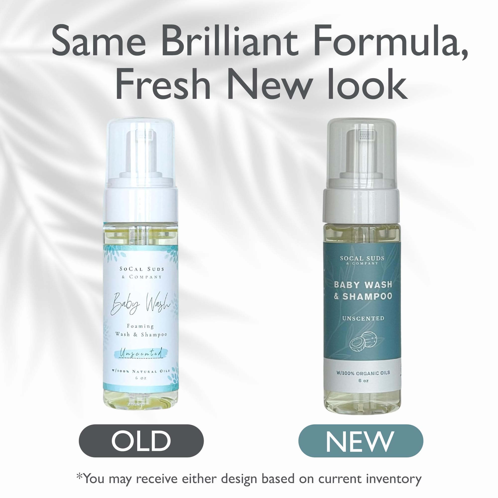 Gentle Botanical Baby Wash for Sensitive Skin - 2-in-1 Organic Foaming Shampoo & Body Wash - Clean Natural Nourishing Castile Soap Ingredients - Fragrance Free, 6 oz (Pack of 2)