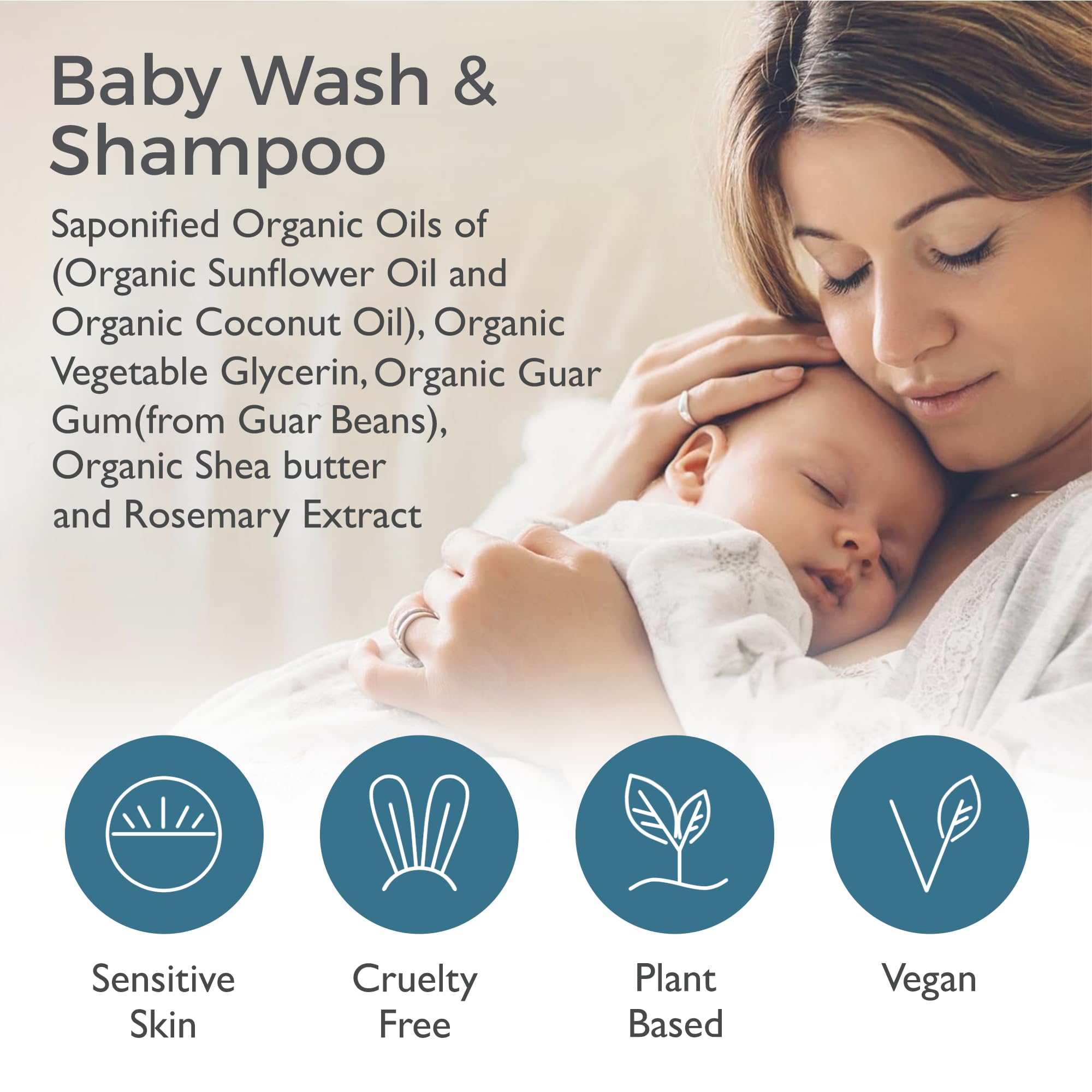 SoCal Suds &amp; Company Baby Body Wash &amp; Shampoo - Shea Moisture for Sensitive Skin - Fragrance Free Hair &amp; Body Soap - Gentle Bath Products for Toddlers &amp; Babies - 1 Pack Fragrance Free 12oz Bottles
