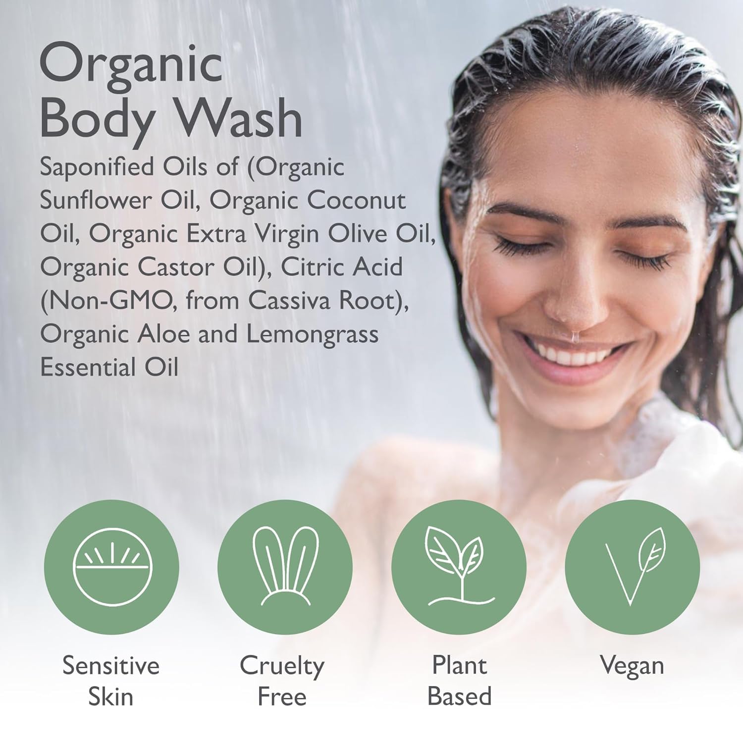 12oz Organic Hand & Body Wash- Lemongrass- 2 Pack