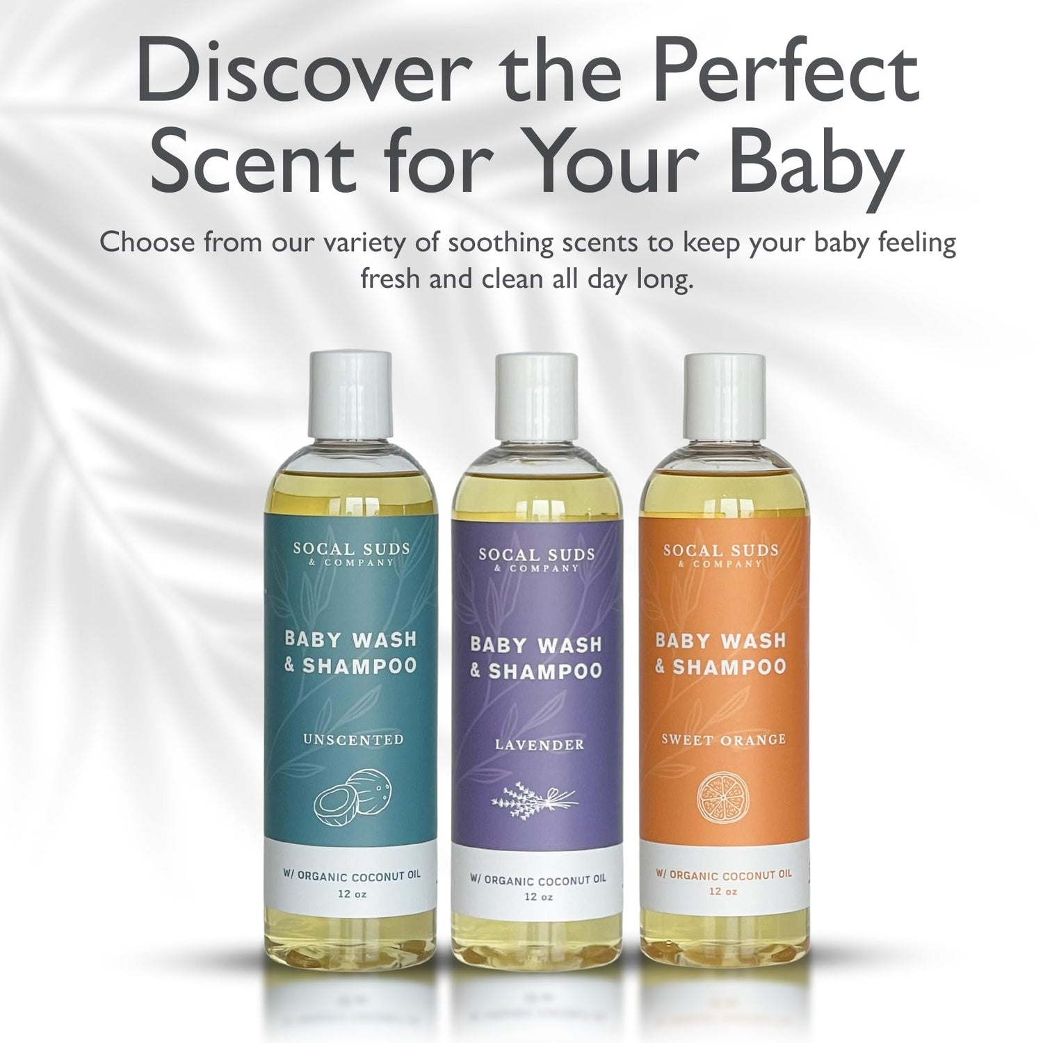 SoCal Suds &amp; Company Baby Shampoo &amp; Body Wash, 2-in-1 Organic Gel - Gentle Castile Soap with Vitamin-Infused Oils &amp; Botanicals - Natural Care for Sensitive Skin Hypoallergenic - 12oz Sweet Orange
