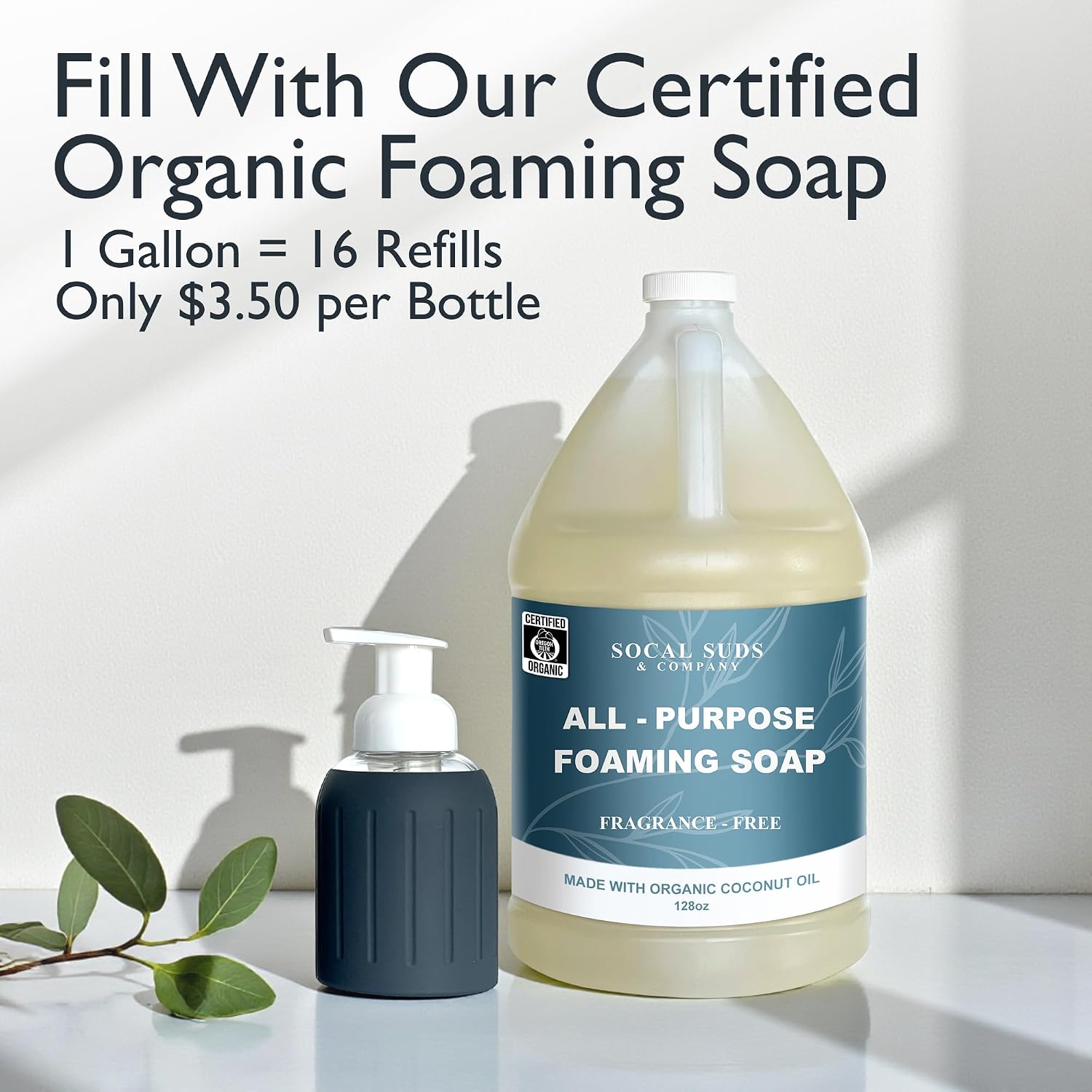 8oz Glass Foaming Soap Dispenser w/ Soft Silicone Sleeve- Fluted Charcoal