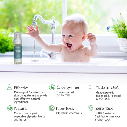 SoCal Suds &amp; Company Gentle Botanical Baby Wash for Sensitive Skin - 2-in-1 Organic Foaming Shampoo &amp; Body Wash - Clean Natural Nourishing Castile Soap Ingredients - Fragrance Free, 6 oz (Pack of 2)