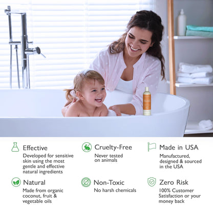 SoCal Suds &amp; Company Organic Baby &amp; Kids Conditioner - Moisture Baby Hair Conditioner - Gentle Natural Vitamin Rich Ingredient Organic Oils for Babies and Kids Sensitive Scalp - Orange Vanilla 12oz