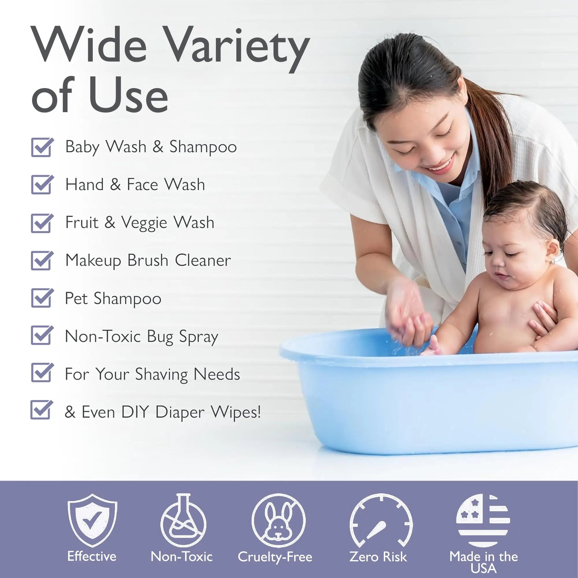 Organic Foaming Baby Wash & Shampoo - Gentle Cleansing Newborn Body & Hair Soap for Sensitive Skin - Clean Natural Soothing Ingredients - Lavender, 6oz, 2-Pack