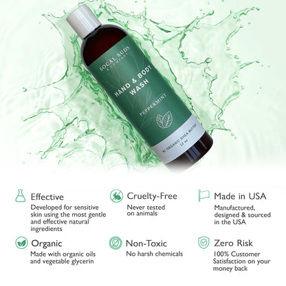 SoCal Suds &amp; Company 12oz Organic Shea Butter Hand &amp; Body Wash - Peppermint - 2 Pack