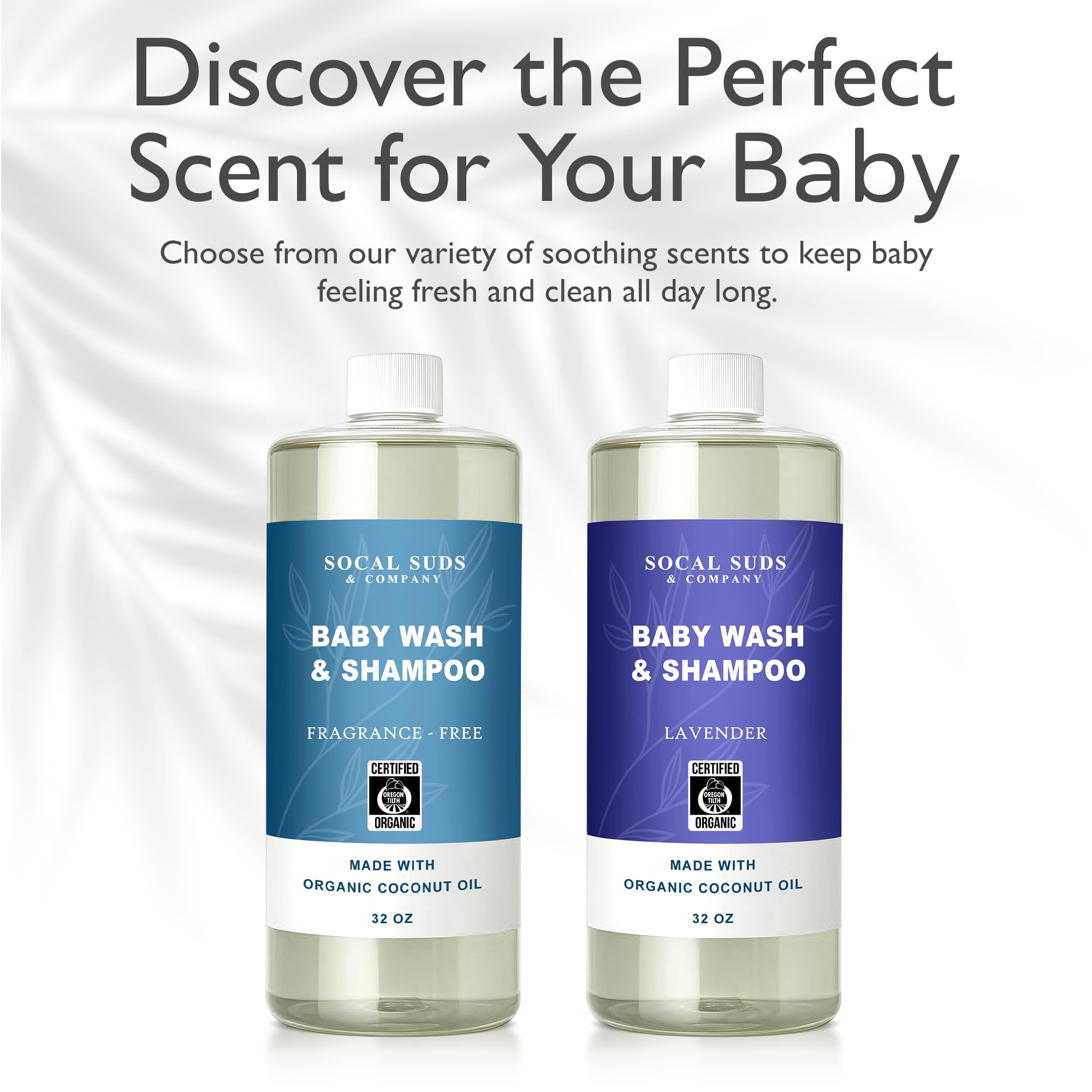 2-in-1 Organic Foaming Baby Wash Castile Soap & Shampoo Refill - Gentle Body Soap for Sensitive Gentle Bath -Nourishing Soothing Ingredients -Newborn Baby - Fragrance Free, 32oz