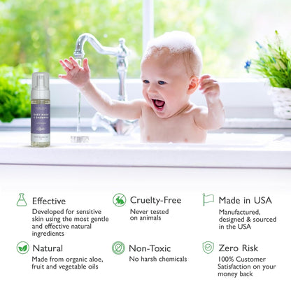 SoCal Suds &amp; Company 2-in-1 Organic Foaming Shampoo &amp; Body Wash - Gentle Botanical Baby Wash for Sensitive Skin Bath - Nourishing Soothing Castile Soap - Lavender, 6 oz (Pack of 1)