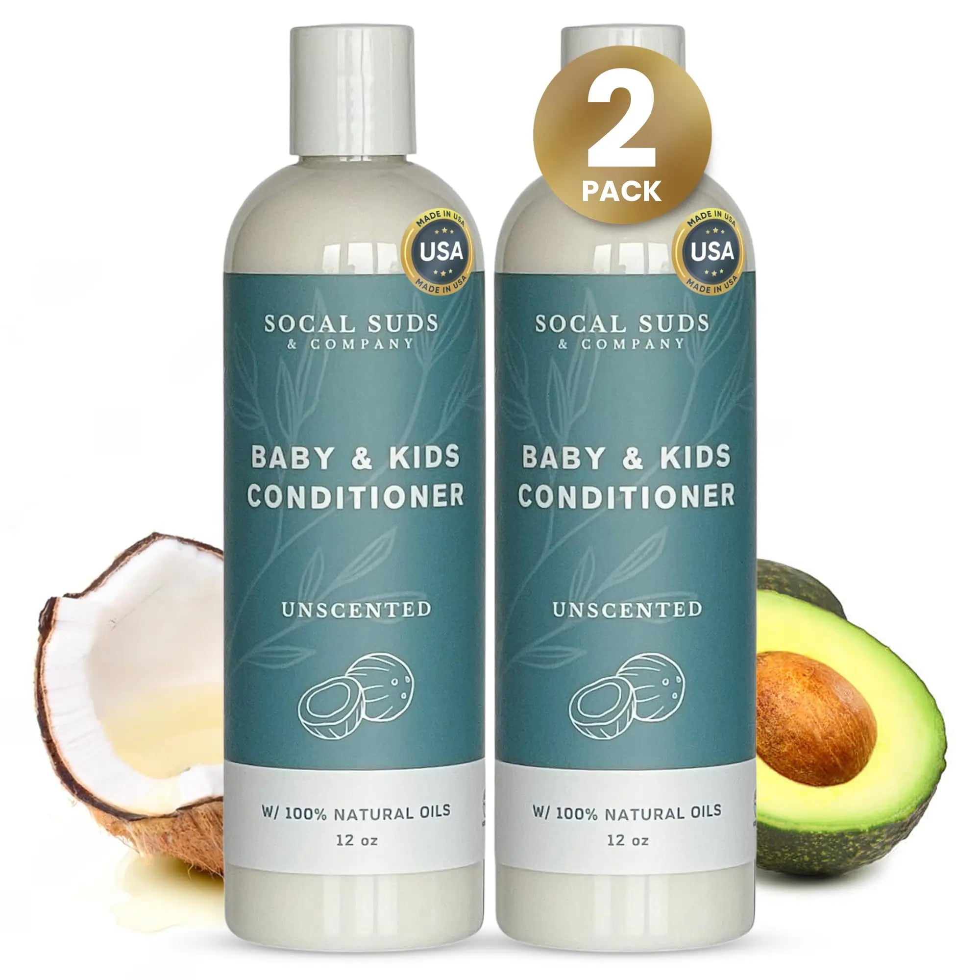 Fragrance-free baby and kids conditioner 12oz 2-pack